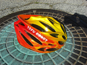 Flamin bicycle helmet with custom paint and airbrush